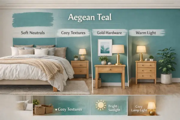 the Aegean teal bedroom color