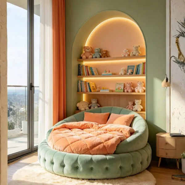 Arched Alcove with Warm Paint Styled to Glow the Arched Alcove with Warm Paint