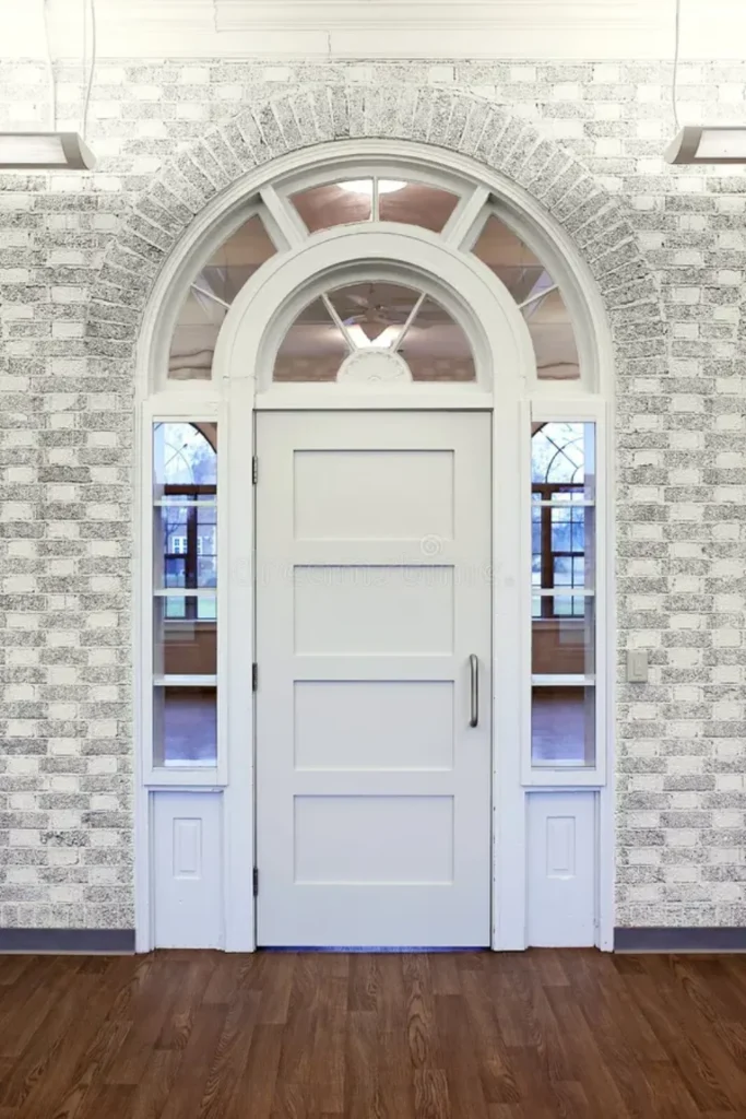 Arched Transom Window Above the Door Styled to Glow the Arched Transom Window Above the Door