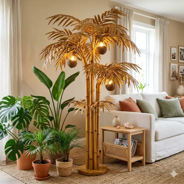 the Bamboo Palm Tree Floor Lamp