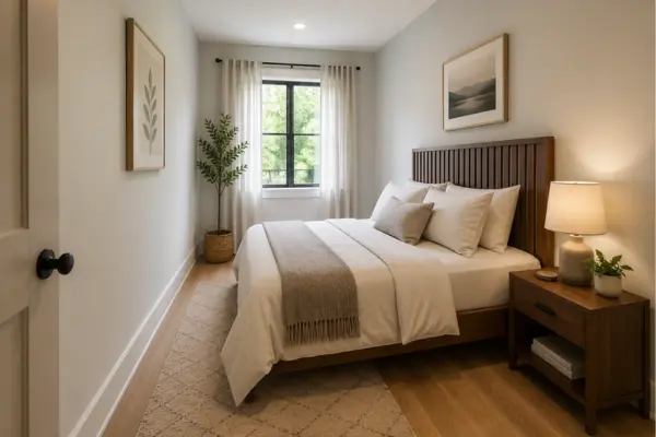 Bed Against the Longest Wall Styled to Glow the Bed Against the Longest Wall