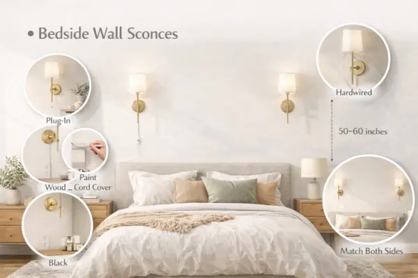 Bedside Wall Sconces on bedroom wall Styled to Glow the Bedside Wall Sconces on bedroom wall