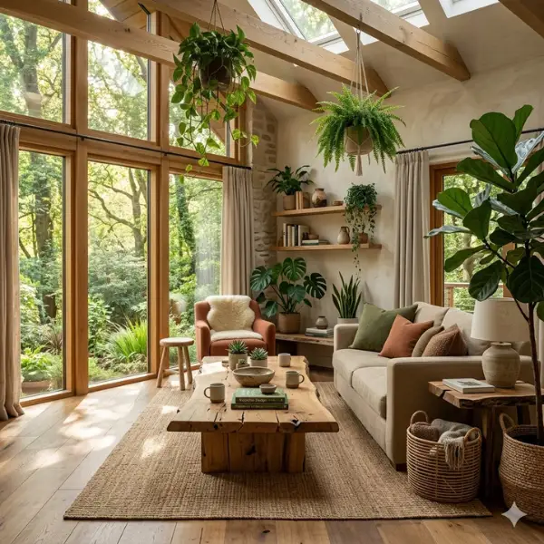 Biophilic Nature Infused Lounge Styled to Glow the Biophilic Nature Infused Lounge