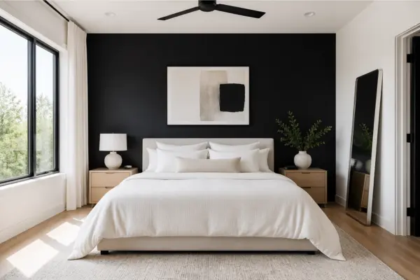 Black Feature Wall Styled to Glow the Black Feature Wall
