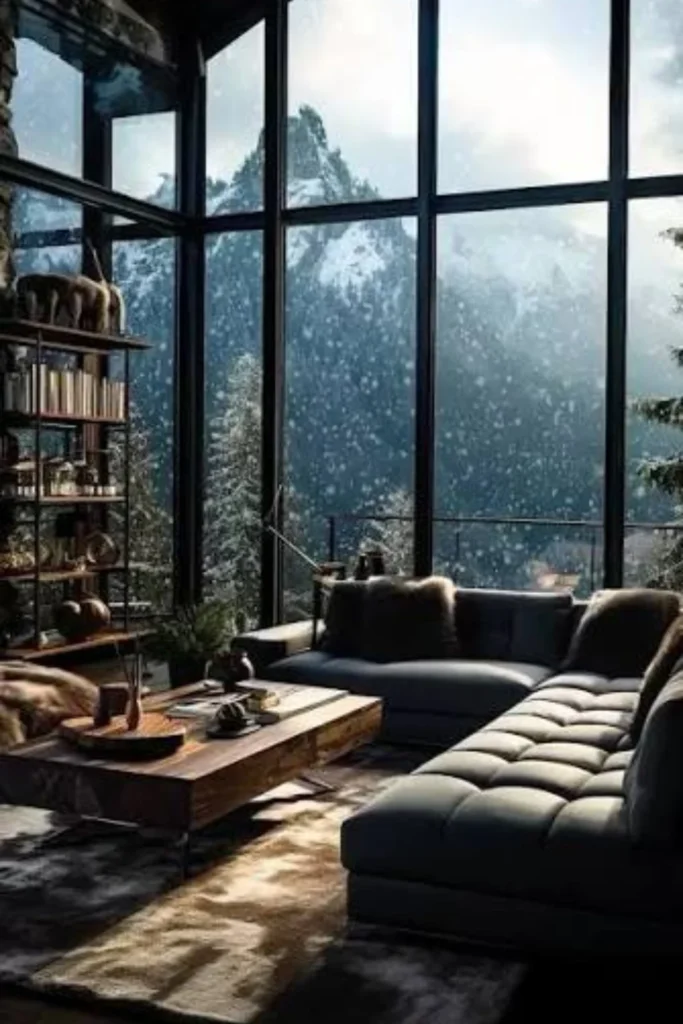 the Black Framed Window Cabin Minimalism