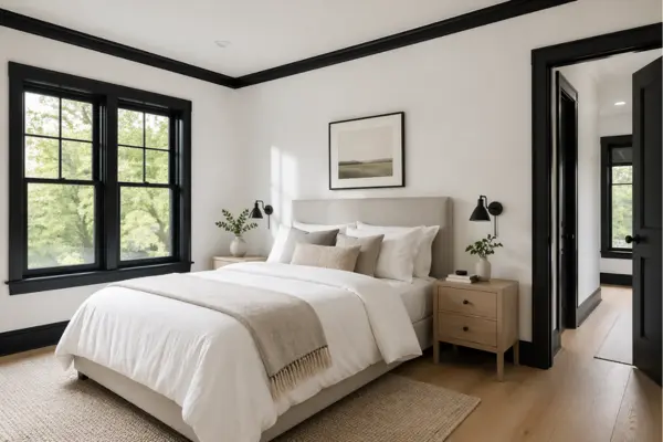 Black Trim and Window Frames Styled to Glow the Black Trim and Window Frames