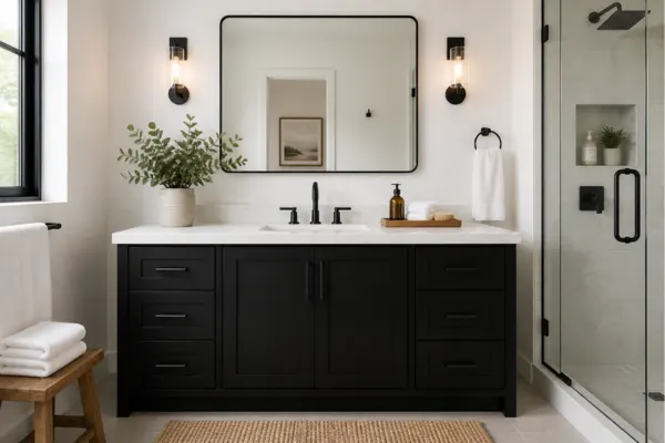 Black Vanity as a Statement Piece Styled to Glow the Black Vanity as a Statement Piece