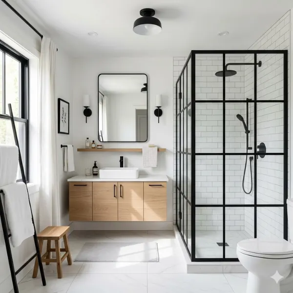 the Black and White Contrast Bathroom