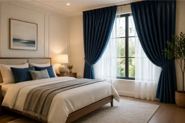 the Blue Curtains as a Feature Focus