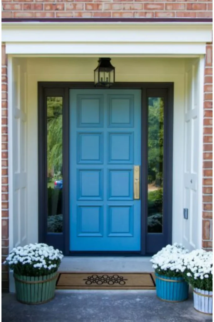 the Blue Door with Black Trim Frame