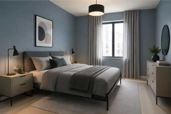 the Blue Grey Modern Bedroom