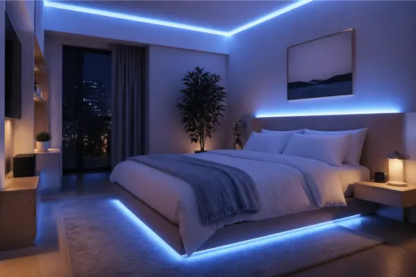the Blue LED Mood Lighting Bedroom