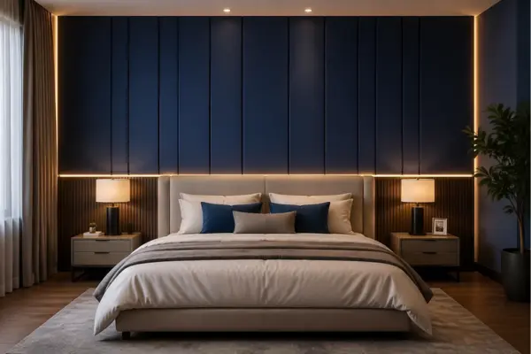 the Blue Panel Wall Design