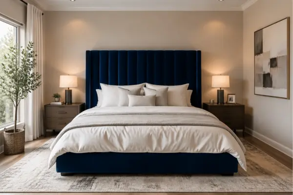 the Blue Velvet Headboard Focus