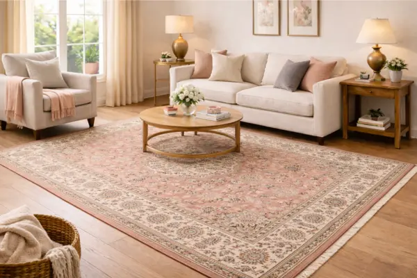 Blush and Soft Pink Persian Rugs Styled to Glow the Blush and Soft Pink Persian Rugs