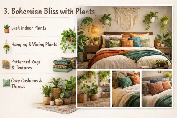 the Bohemian Bliss with Plants bedroom idea