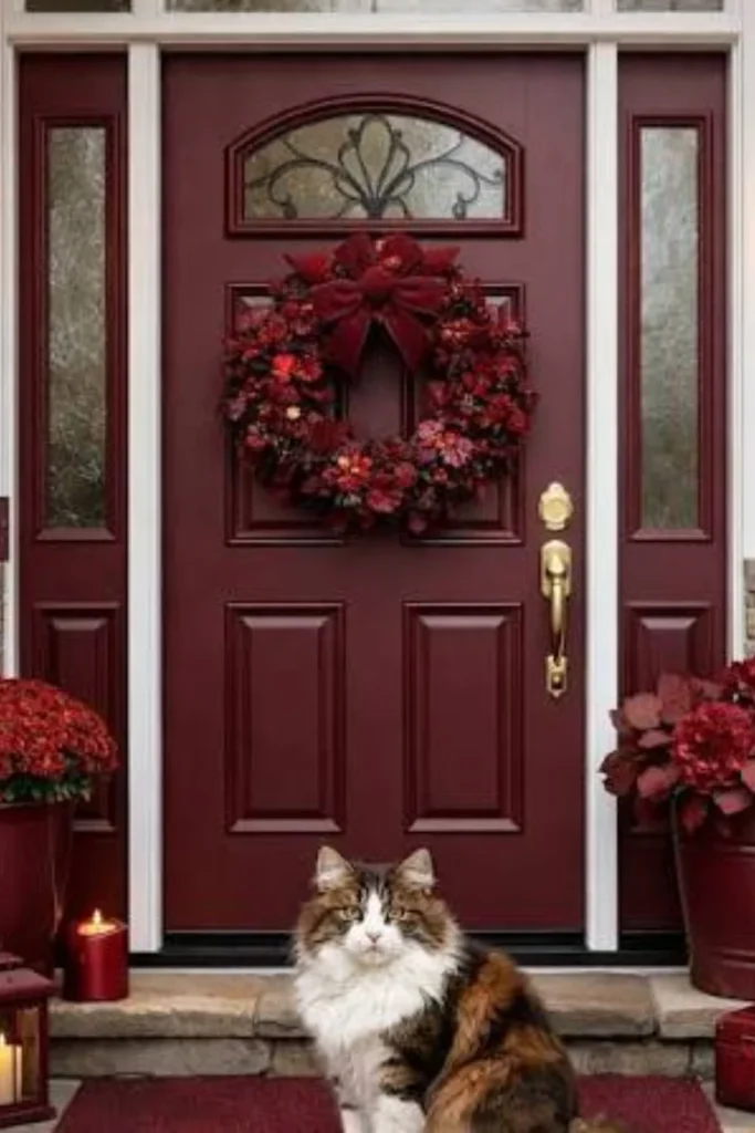 Bold Red Painted Door Styled to Glow the Bold Red Painted Door
