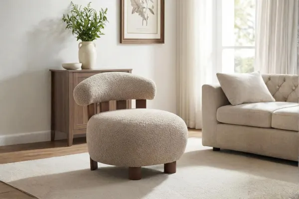 Boucle n Barrel Chair Lounge apartment living room Styled to Glow the Boucle n Barrel Chair Lounge apartment living room