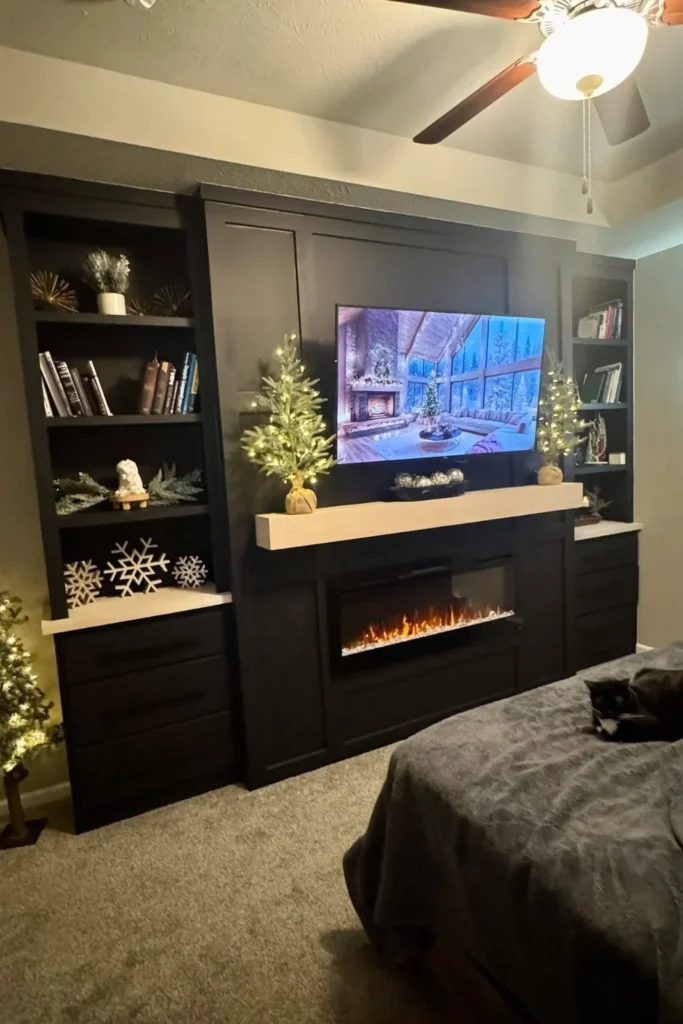 the Built In Bookshelves Flanking the Fireplace