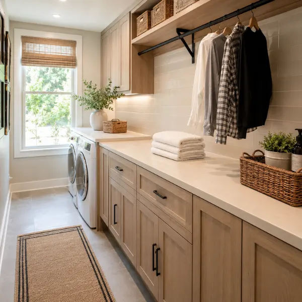 Built In Folding Station Cabinet with Countertop Styled to Glow the Built In Folding Station Cabinet with Countertop