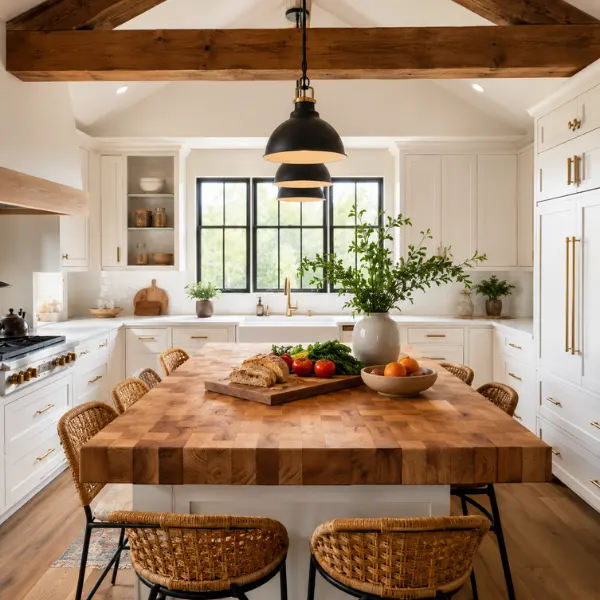 Butcher Block Kitchen Island with Bar Stools Styled to Glow the Butcher Block Kitchen Island with Bar Stools