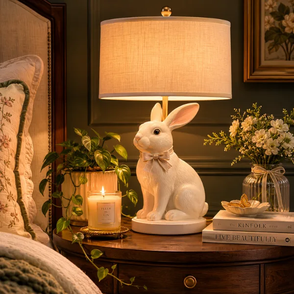 Ceramic Bunny Accent Lamp Styled to Glow the Ceramic Bunny Accent Lamp