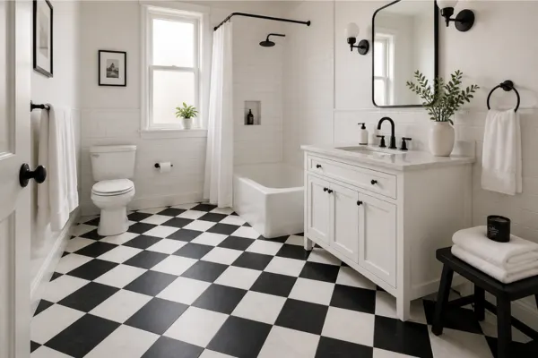 Checkerboard Tile Flooring Styled to Glow the Checkerboard Tile Flooring