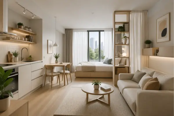 Compact Apartment Open Plan Styled to Glow the Compact Apartment Open Plan