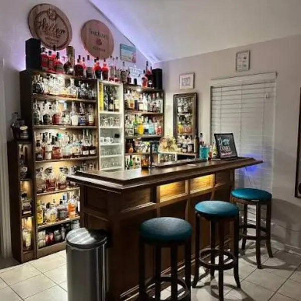Corner Bar Cart or Beverage Station Styled to Glow the Corner Bar Cart or Beverage Station