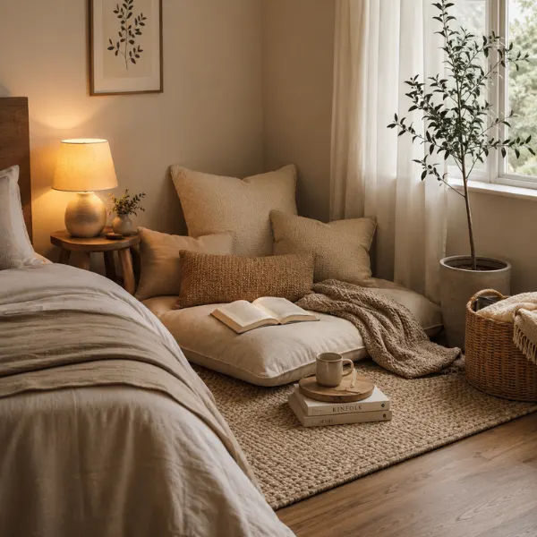 Cozy Floor Seating Corner Styled to Glow the Cozy Floor Seating Corner