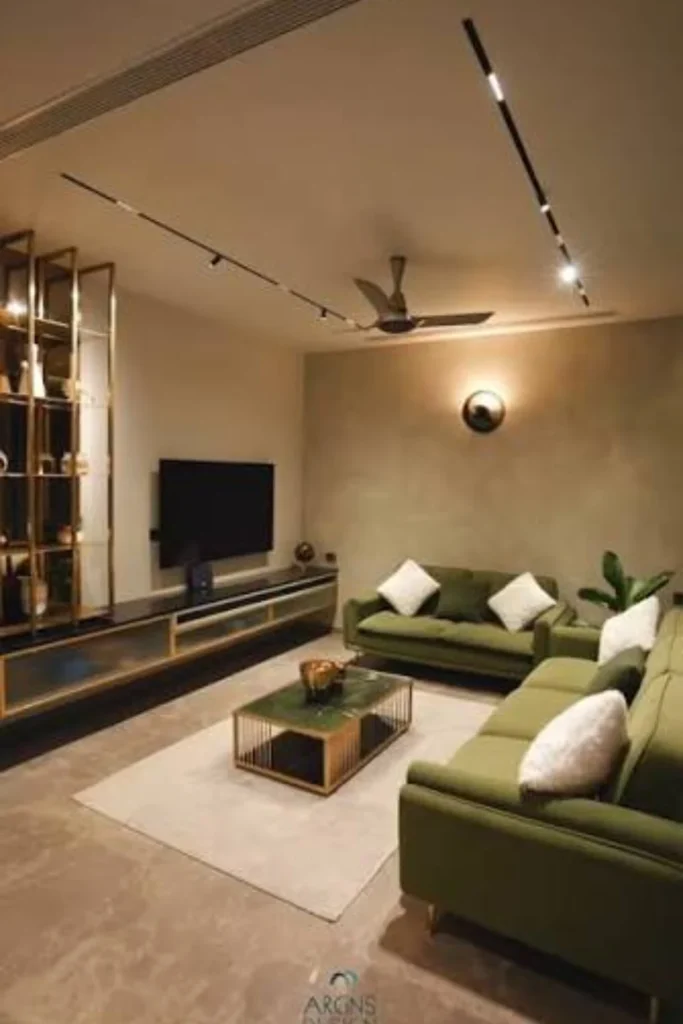 the Cozy Minimalism plush Sofa Bare Walls One Statement Rug
