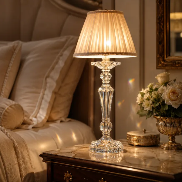 the Crystal Glass Vintage Candlestick Lamp