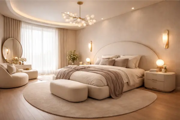Curved Furniture Luxury Bedroom Styled to Glow the Curved Furniture Luxury Bedroom