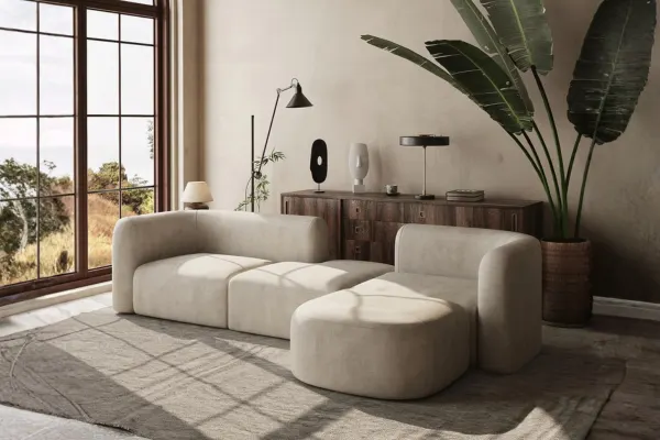 Curved Sofa Conversation Area apartment living room Styled to Glow the Curved Sofa Conversation Area apartment living room