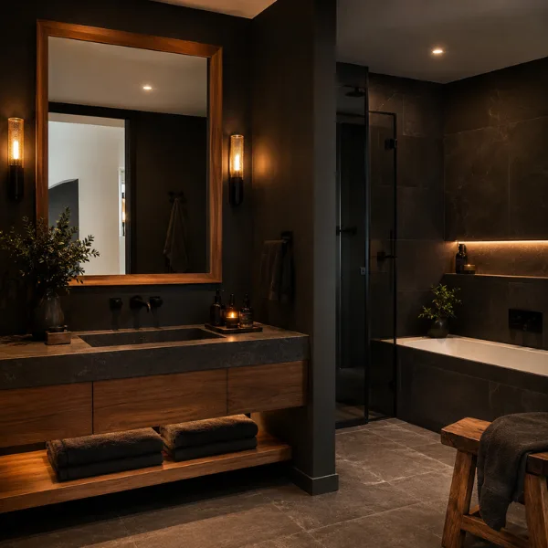 Dark and Moody Bathroom Style Styled to Glow the Dark and Moody Bathroom Style
