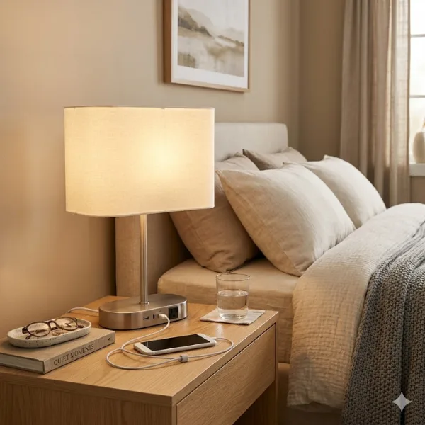 Dreamholder USB Charging Port Bedside Lamp Styled to Glow the Dreamholder USB Charging Port Bedside Lamp