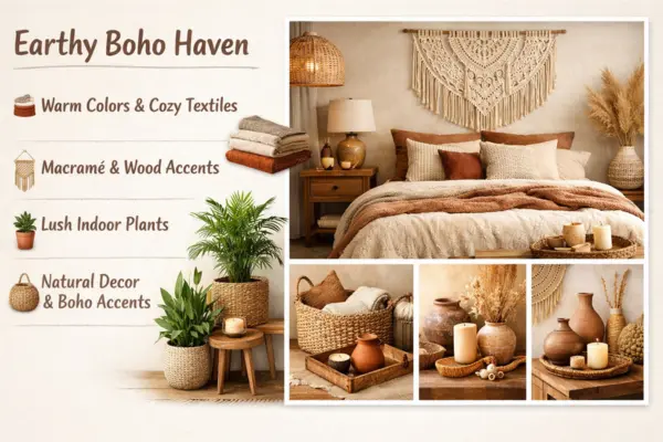 the Earthy Boho Haven bedroom idea