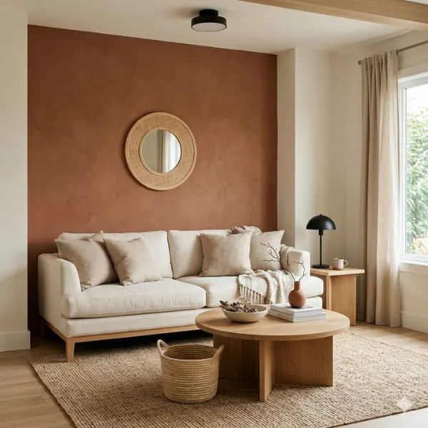 Earthy Tone Accent Wall with Clay Paint Styled to Glow the Earthy Tone Accent Wall with Clay Paint