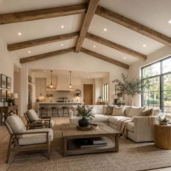 Faux Wood Beam Vaulted Ceiling on a Budget Styled to Glow the Faux Wood Beam Vaulted Ceiling on a Budget