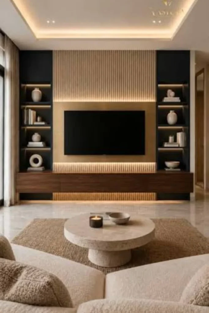 the Floating Shelves and Hidden Storage Studio Layout