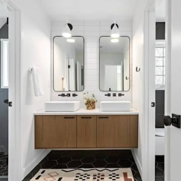 Floating Vanity Spa Style Bathroom Styled to Glow the Floating Vanity Spa Style Bathroom