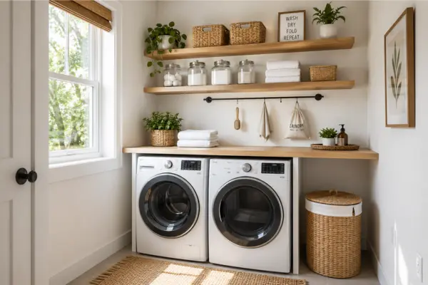 Floating shelves for an airy and open look Styled to Glow the Floating shelves for an airy and open look