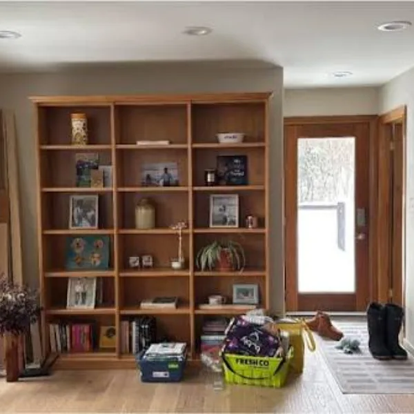 Floor to Ceiling Built In Bookshelf Corner Styled to Glow the Floor to Ceiling Built In Bookshelf Corner