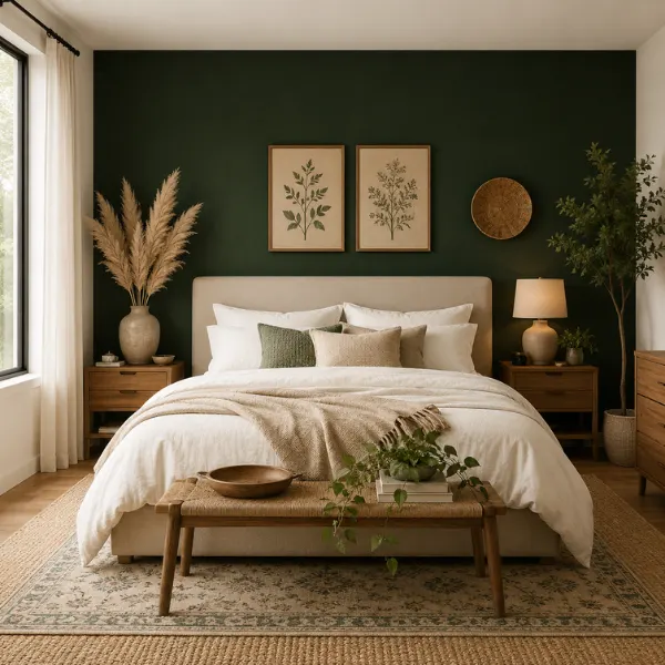 Forest Green Accent Wall Styled to Glow the Forest Green Accent Wall