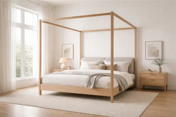 Four Poster Bedroom With Modern Lines Styled to Glow the Four Poster Bedroom With Modern Lines