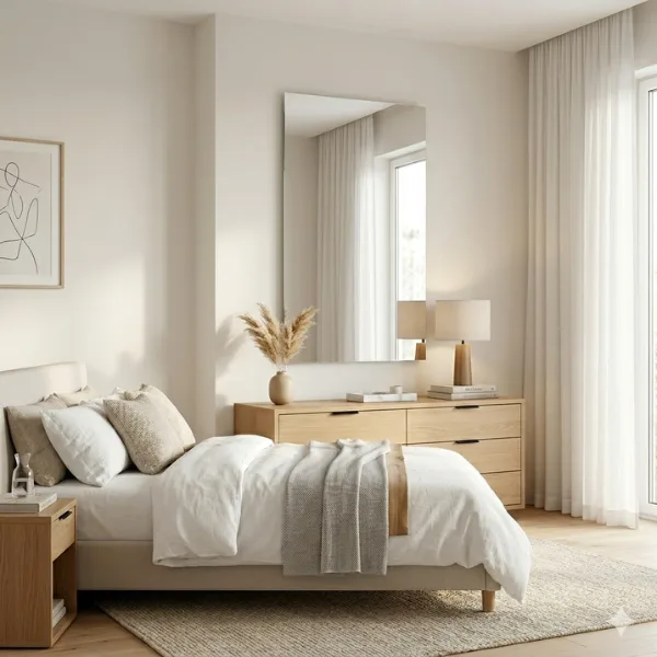 Frameless Floating Rectangular Mirror Styled to Glow the Frameless Floating Rectangular Mirror