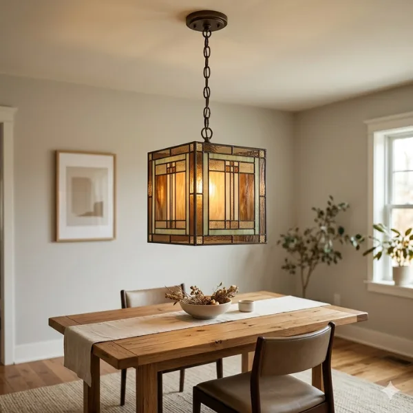 the Geometric Mission Style Pendant Light