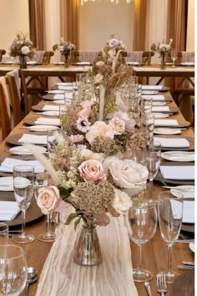 Grand Banquet Family Style Long Table Styled to Glow the Grand Banquet Family Style Long Table