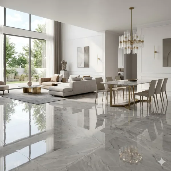 Grey Marble Look High Gloss Porcelain Styled to Glow the Grey Marble Look High Gloss Porcelain