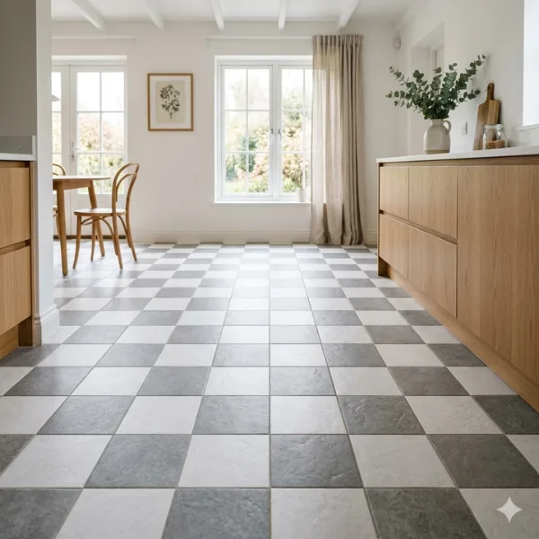 Grey White Checkerboard Tile Styled to Glow the Grey White Checkerboard Tile
